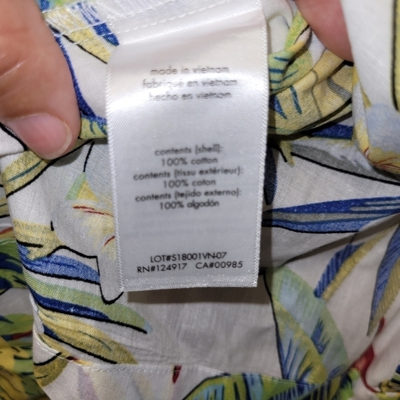 ONIA Lightweight 100% Cotton Hawaiian Floral Print Short Sleeve Shirt Size S - Picture 11 of 12